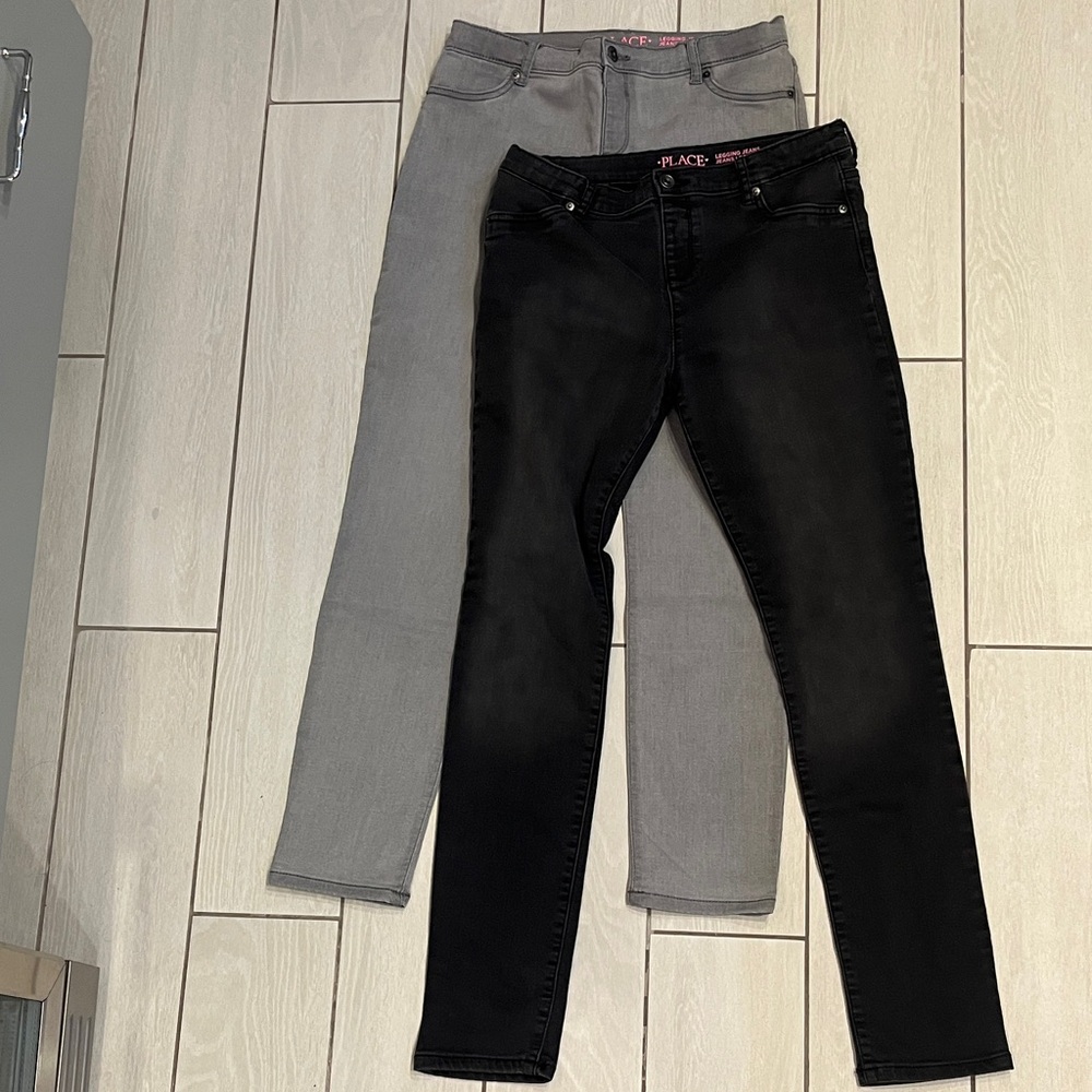 Girl’s The Children’s Place Pull-Up Adjustable Waist Jeggings Bundle - Size 16